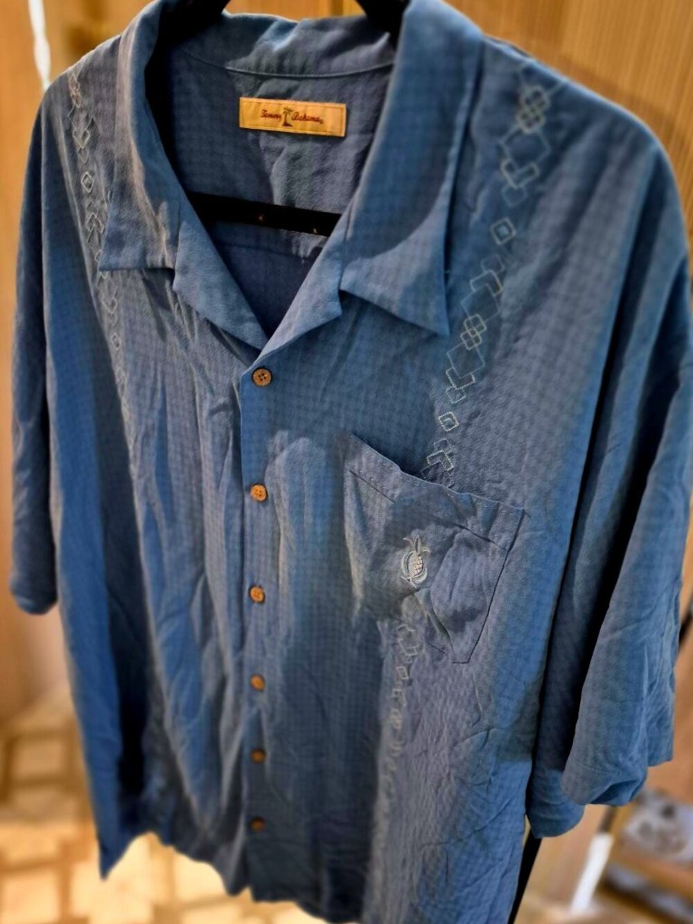 Sharp Tommy Bahama Blue Floral XXL Silk Shirrt